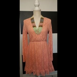 J is for Justify coral lace casual dress